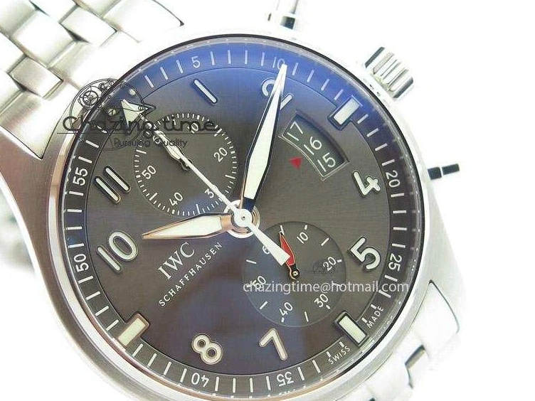 MIROTIME 0305 Pilot Spitfire Chrono ZF Best Edition Gray Dial On SS Bracelet A WrinkleFree 7357
